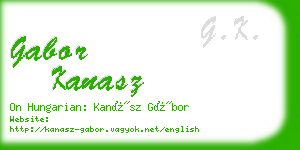 gabor kanasz business card